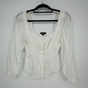 J Crew Womens Milkmaid Top Size 6 White Cottagecore Coquette Babydoll Peasant